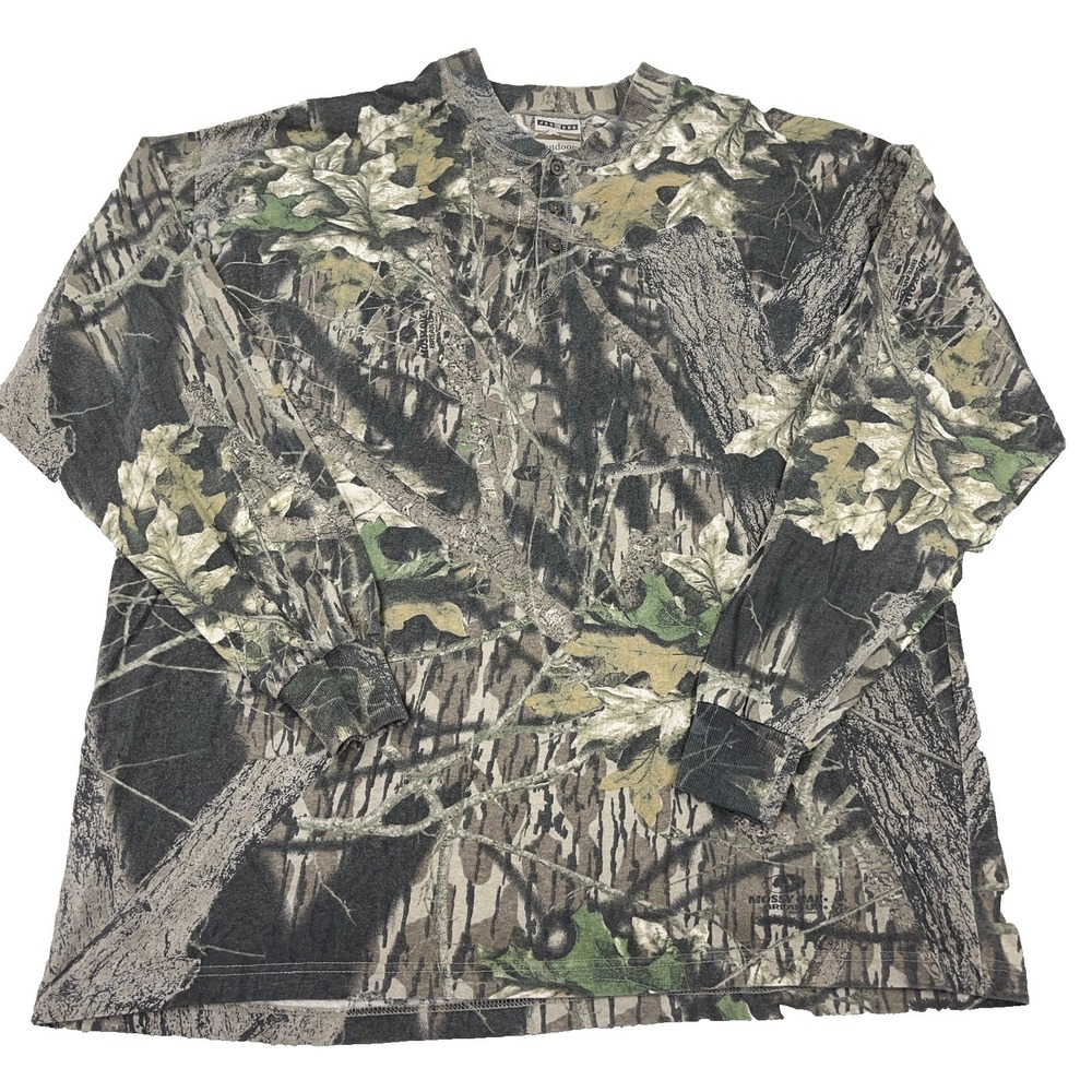 Vintage Mossy Oak Camo Shirt Men XXL Break Up Long Sleeve Skate‎ Y2K Jerzees T